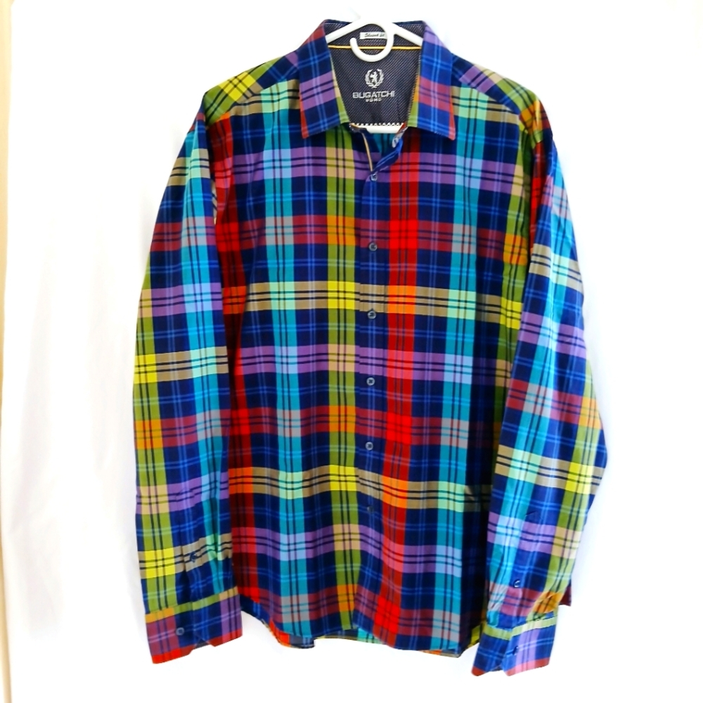 Bugatchi Uomo Plaid Light Button Down Shirt Luxury